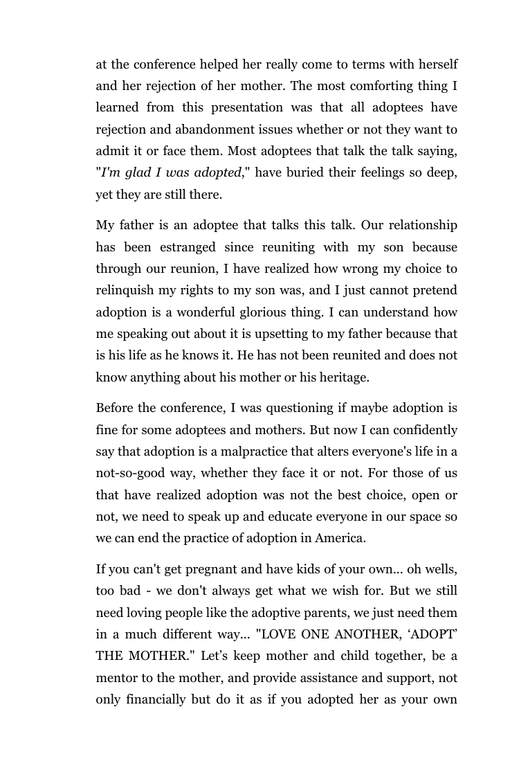 Text except taken from the upcoming book, Mothers of Loss (4/5)